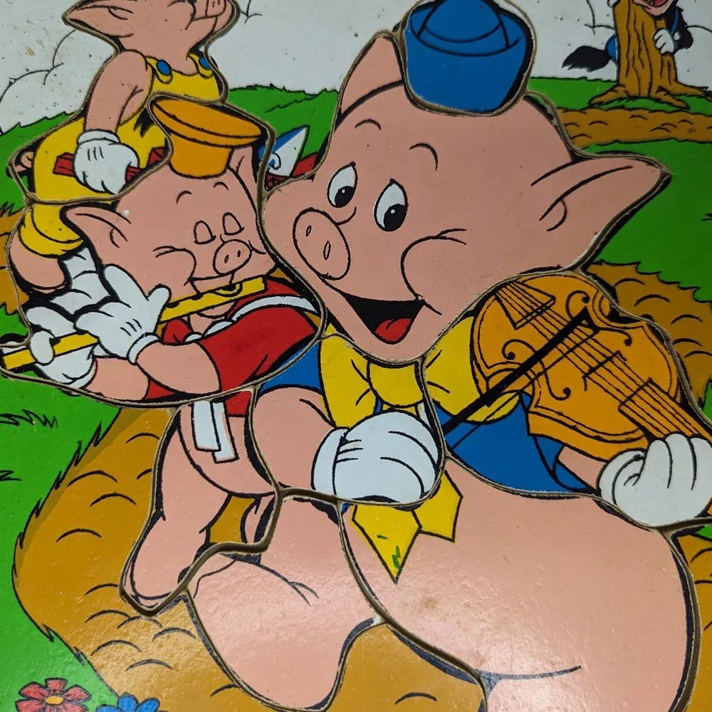 Vintage Playskool Disney 3 Little Pigs Puzzle